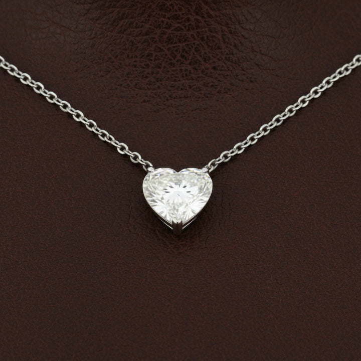 3.01ct Diamond Heart Shape Necklace 14K White Gold