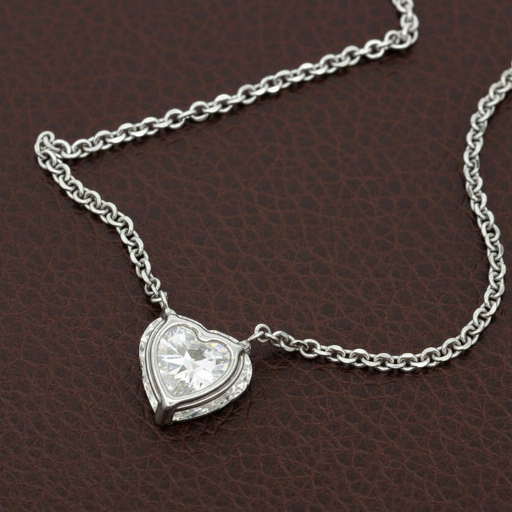 3.01ct Diamond Heart Shape Necklace 14K White Gold