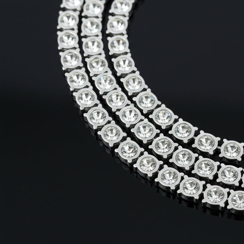 34.27cttw Diamond Straight 14k White Gold Necklace