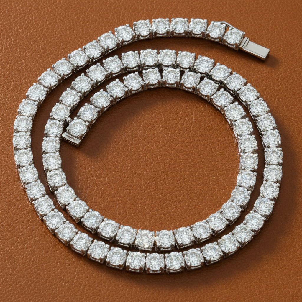 34.27cttw Diamond Straight 14k White Gold Necklace