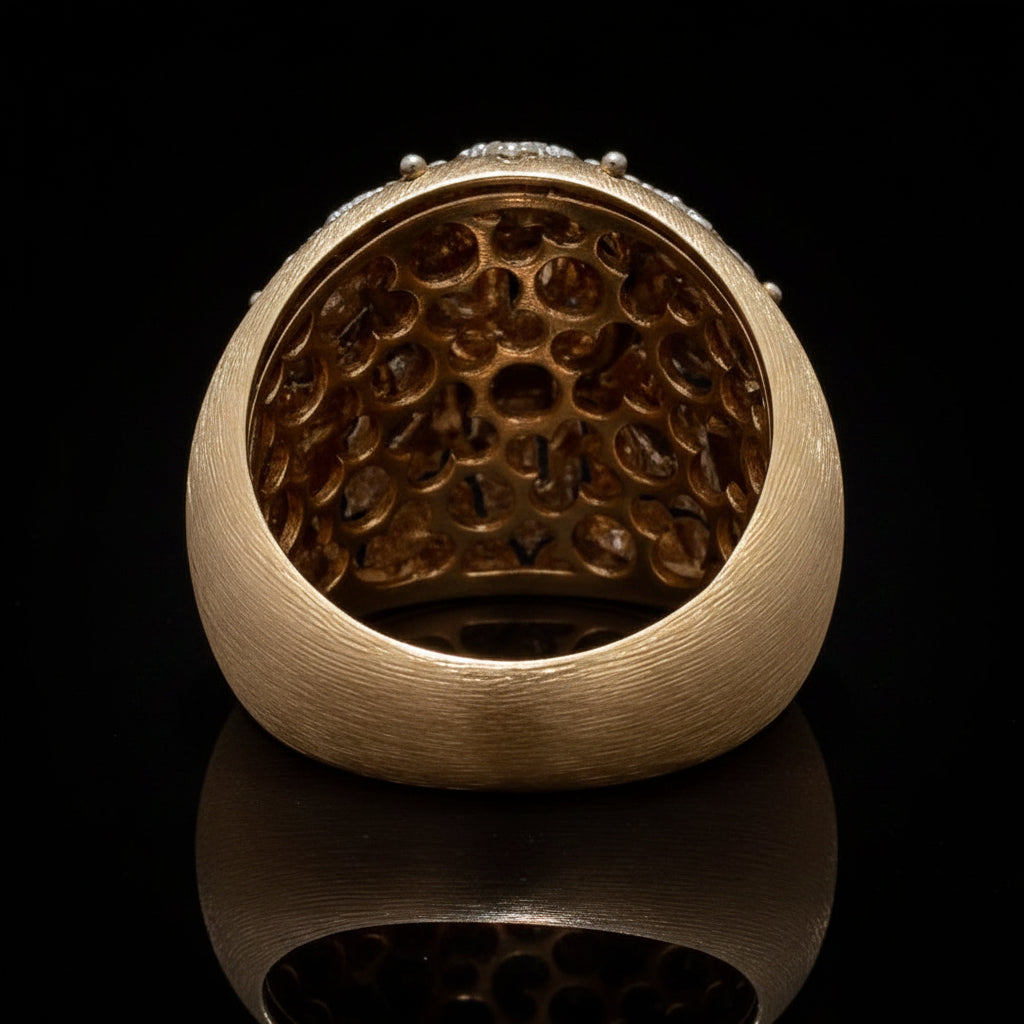 Italian Style 3.35cttw Diamond 18kt Yellow and White Gold Ring