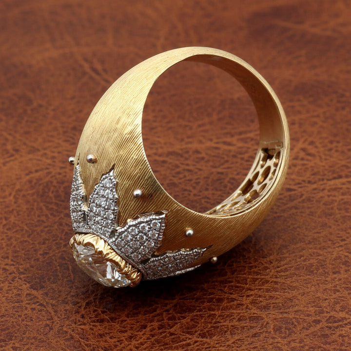Italian Style 3.35cttw Diamond 18kt Yellow and White Gold Ring