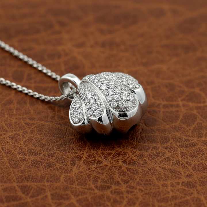 Estate Casa Damiani Spicchi De Luna 3.00cttw Diamond 18k White Gold Necklace