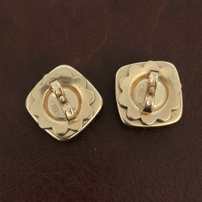Designer Roberto Coin "Pois Moi" Diamond 18k White and Yellow Earring