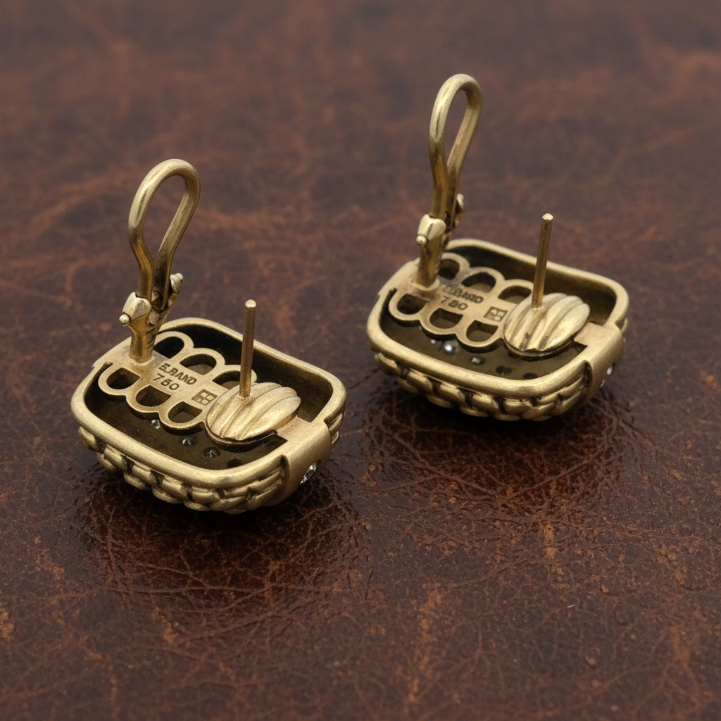 Designer ERAND Diamond 18K Yellow Gold Earring