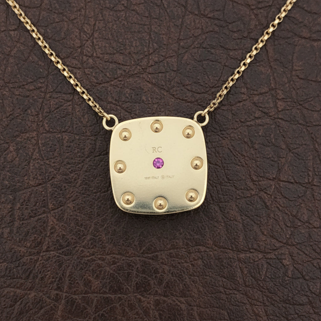 Designer Roberto Coin "Pois Moi" Diamond 18K White and Yellow Necklace