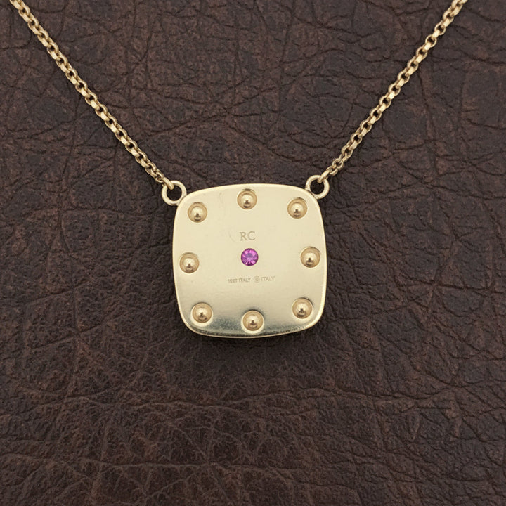 Designer Roberto Coin "Pois Moi" Diamond 18K White and Yellow Necklace