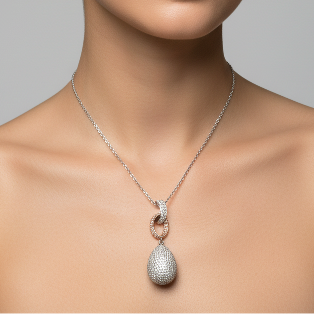 Designer 9.44cttw Diamond (Natural Light Pink/White) 18kt Rose, White and Yellow Gold Necklace