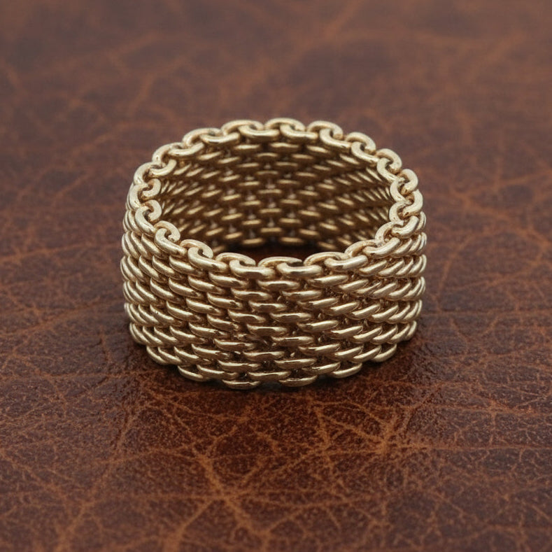Estate Tiffany & Company Somerset (Mesh) 18kt Yellow Gold Ring