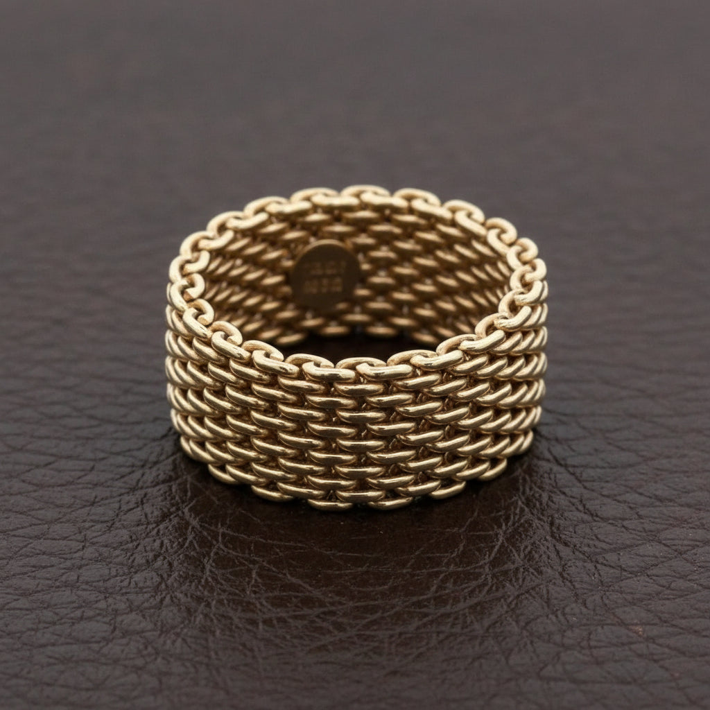 Estate Tiffany & Company Somerset (Mesh) 18kt Yellow Gold Ring