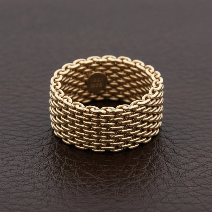 Estate Tiffany & Company Somerset (Mesh) 18kt Yellow Gold Ring