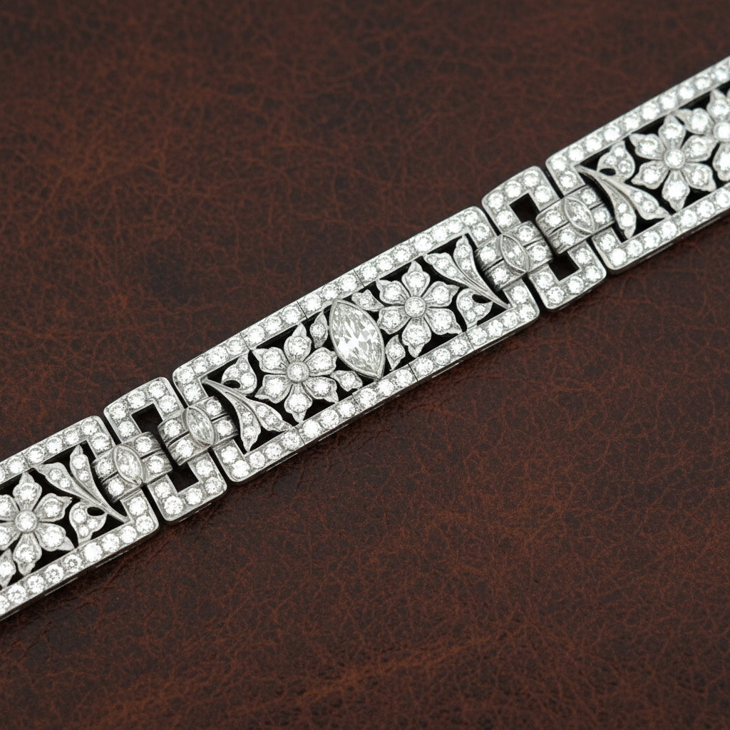 Art Deco 27cttw Diamond Platinum Bracelet