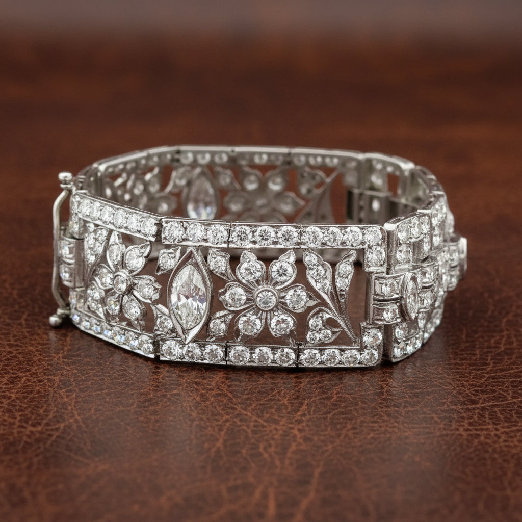 Art Deco 27cttw Diamond Platinum Bracelet