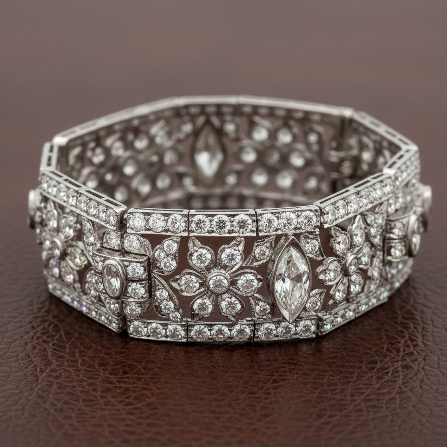 Art Deco 27cttw Diamond Platinum Bracelet