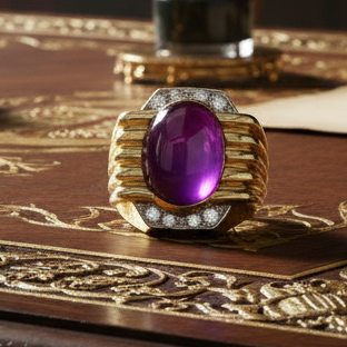 Modern 20ct Ruby and Diamond 18KT White and Yellow Gold Ring