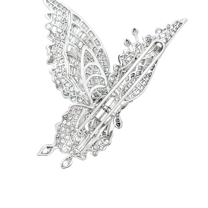 Modern 7.75cttw Diamond Articulating Butterfly 18k White Gold