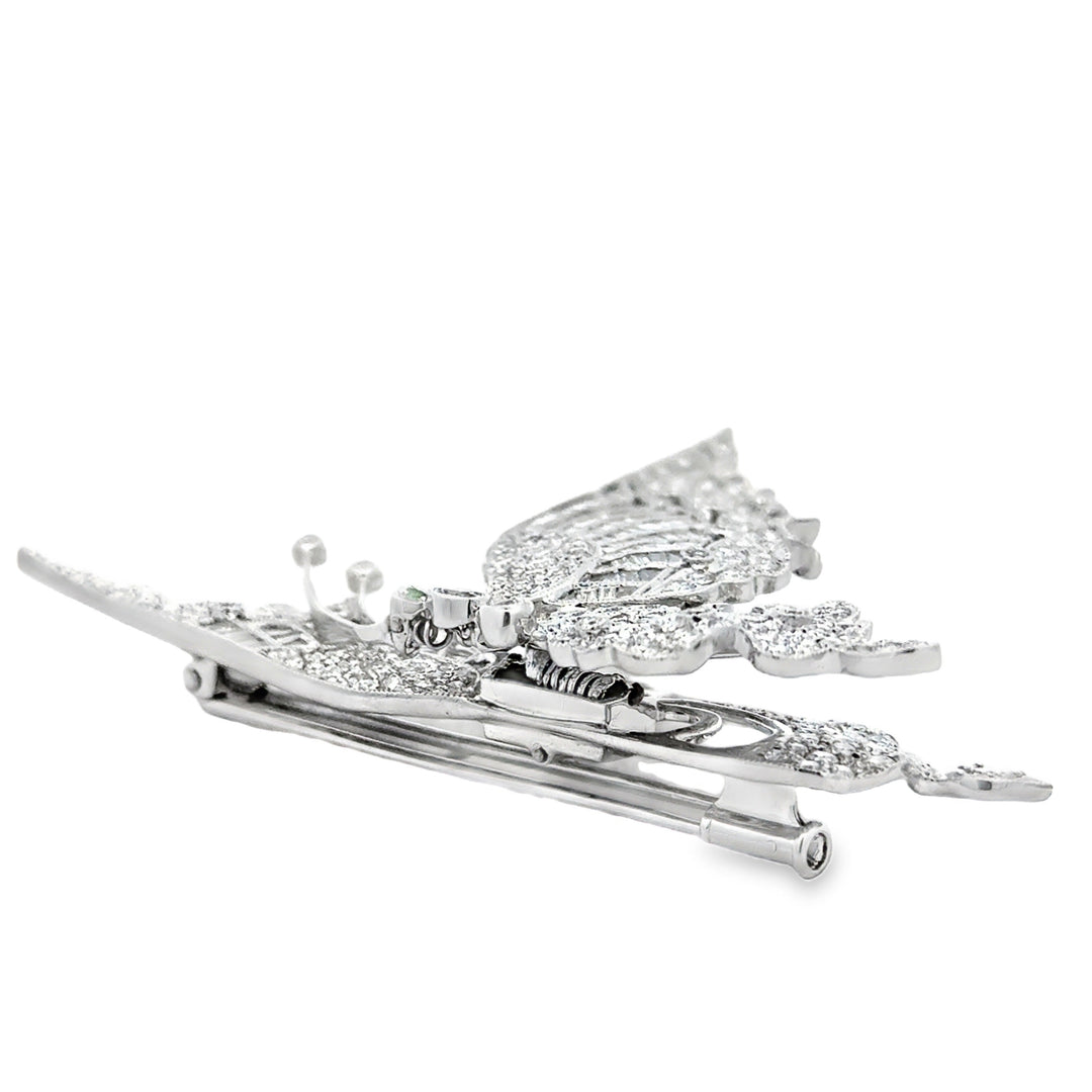 Modern 7.75cttw Diamond Articulating Butterfly 18k White Gold