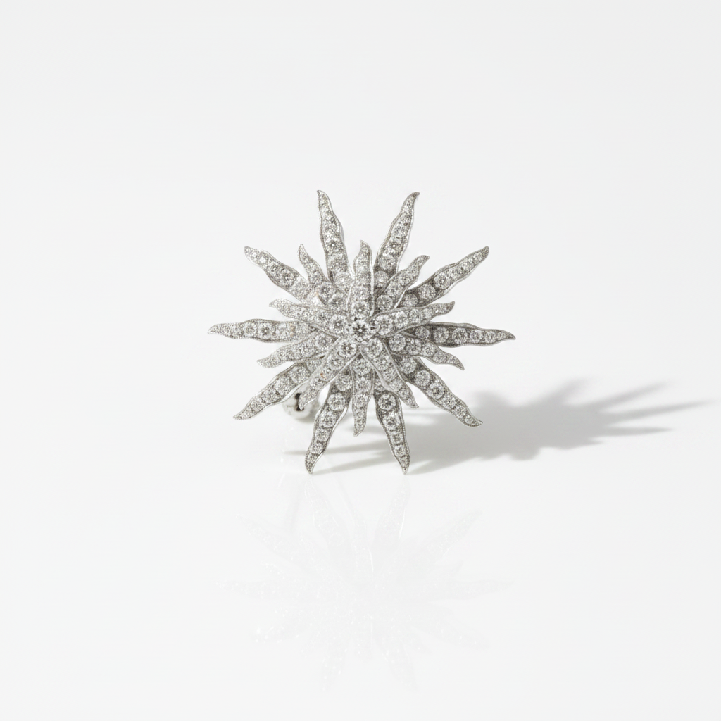 Modern Tiffany & Co. Stardust 3.20 cttw Diamond Platinum Brooch