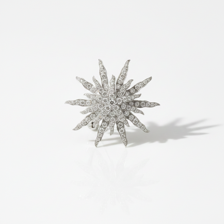 Modern Tiffany & Co. Stardust 3.20 cttw Diamond Platinum Brooch