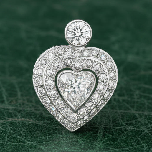 Modern 1.55cttw Diamond Heart 14Kt White Gold Necklace