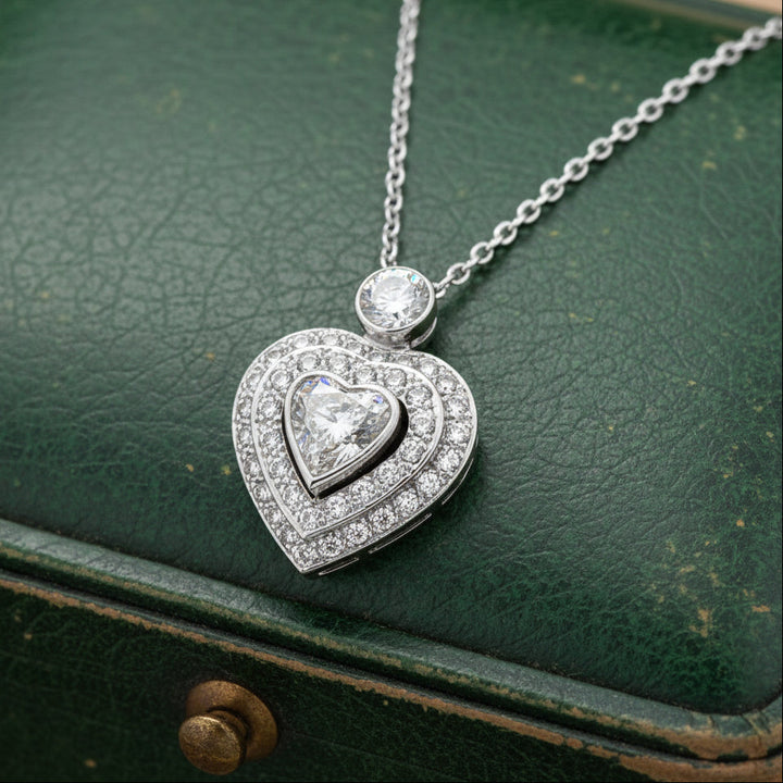 Modern 1.55cttw Diamond Heart 14Kt White Gold Necklace