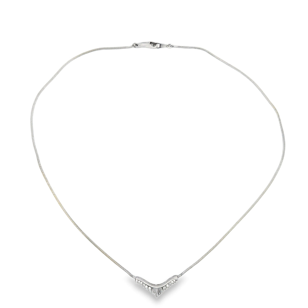 Modern Diamond & Platinum Necklace