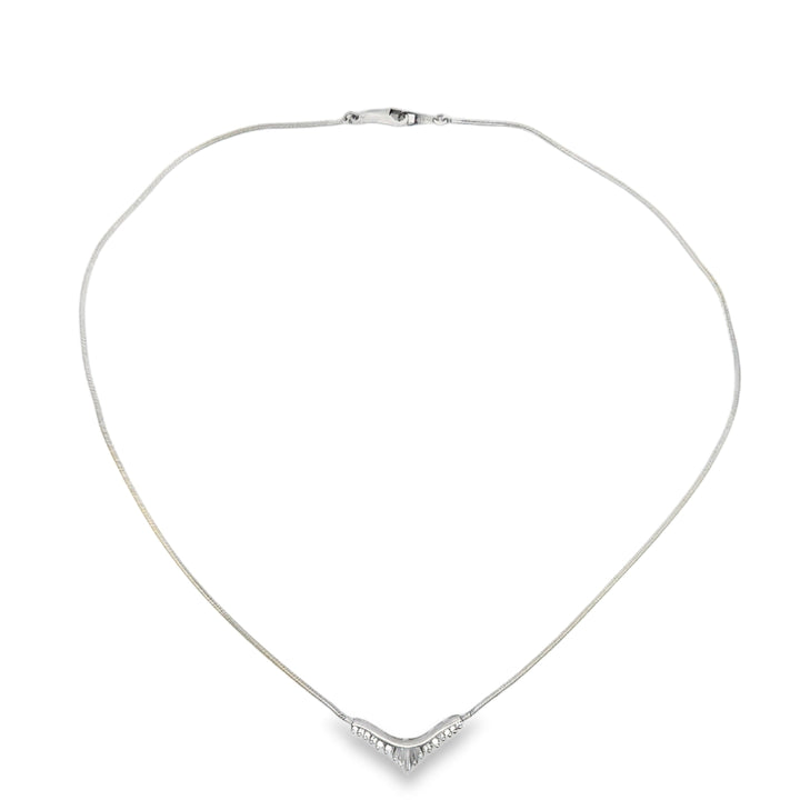 Modern Diamond & Platinum Necklace