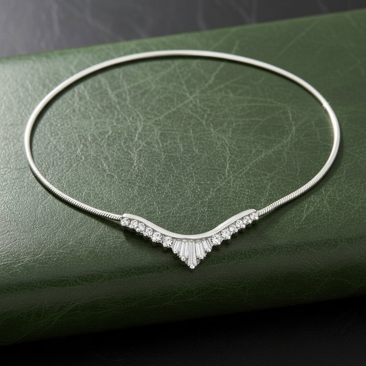 Modern Diamond & Platinum Necklace