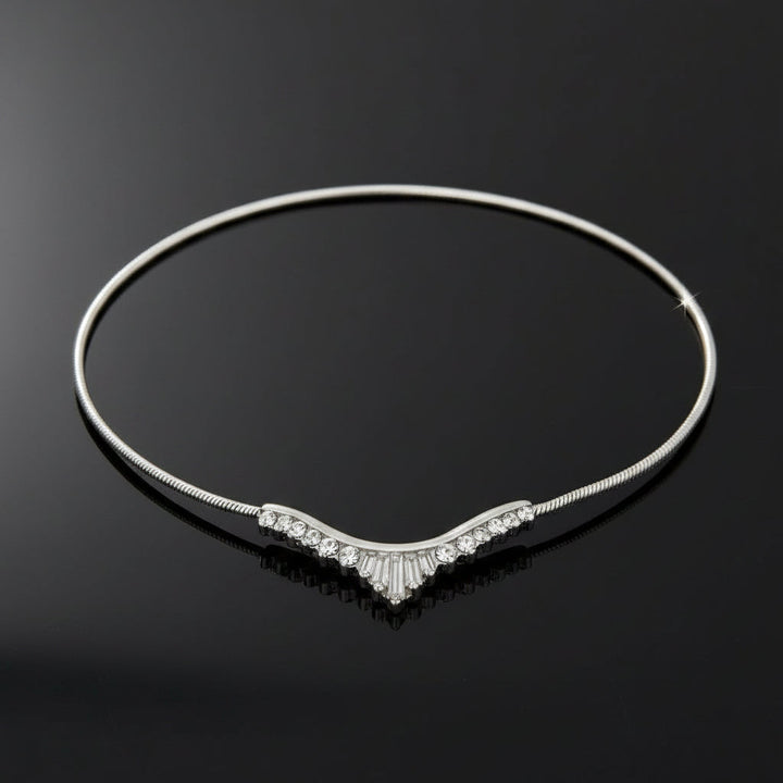 Modern Diamond & Platinum Necklace