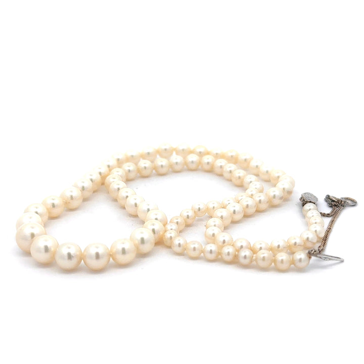 Mid Century 1950's Japanese Akoya 5 - 7.00 mm Cultured Pearl Graduated Necklace