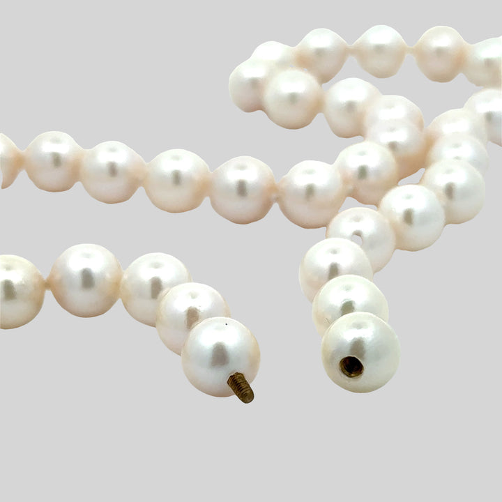Modern 1960's Japanese Akoya 8.00-8.50 mm Cultured Pearl Necklace