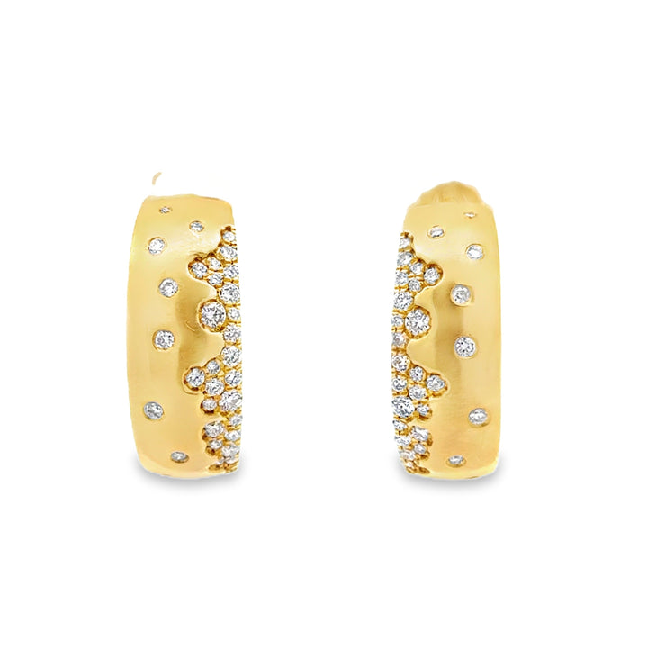 Modern .80 cttw Diamond & 14Kt Yellow Gold Hoop Earrings