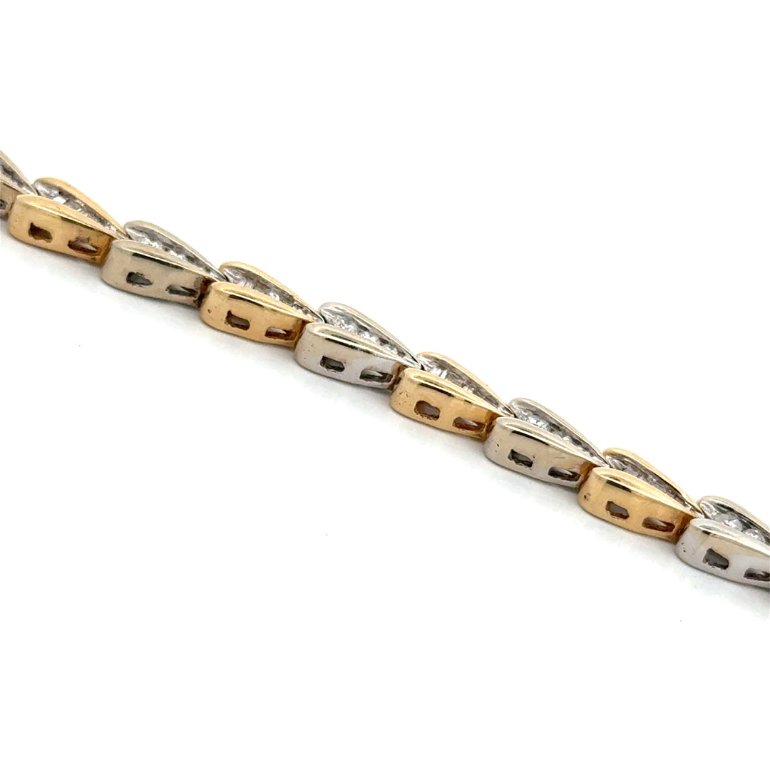 Modern Two Tone Diamond 14Kt Bracelet