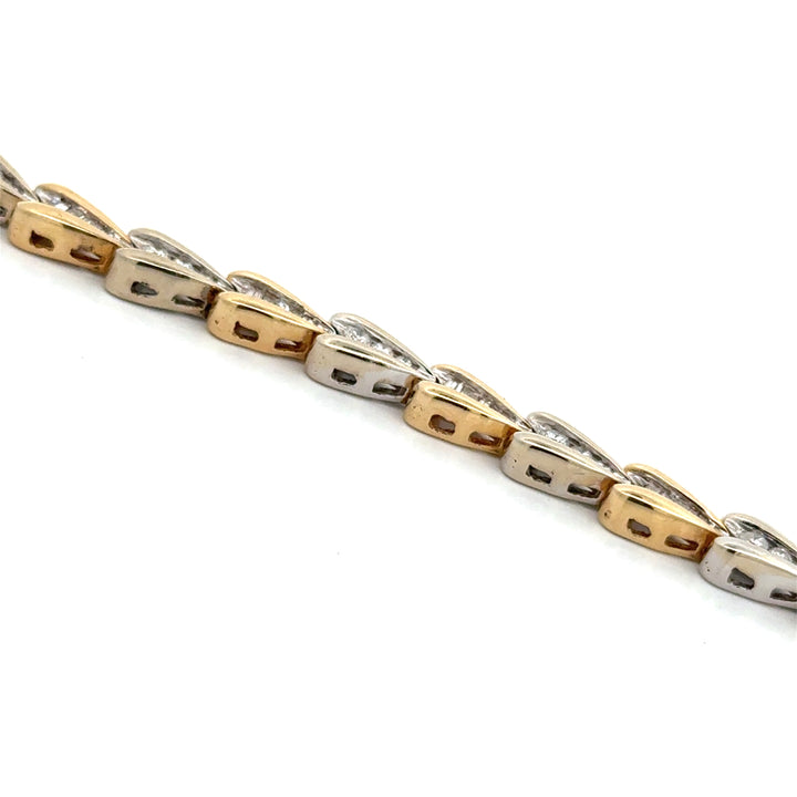 Modern Two Tone Diamond 14Kt Bracelet