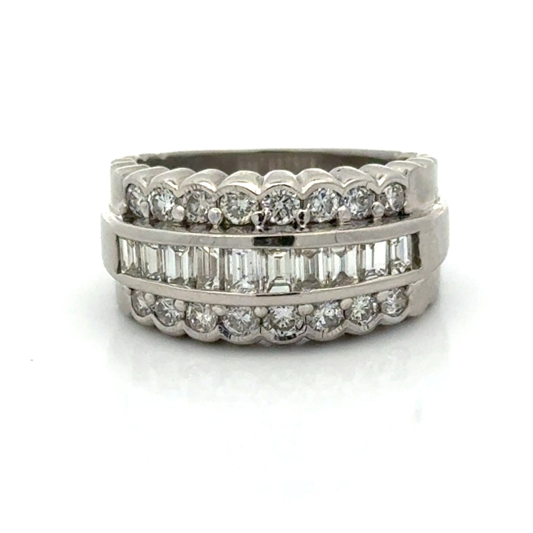 Modern 1.50cttw Diamond Platinum Ring