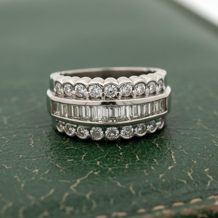 Modern 1.50cttw Diamond Platinum Ring
