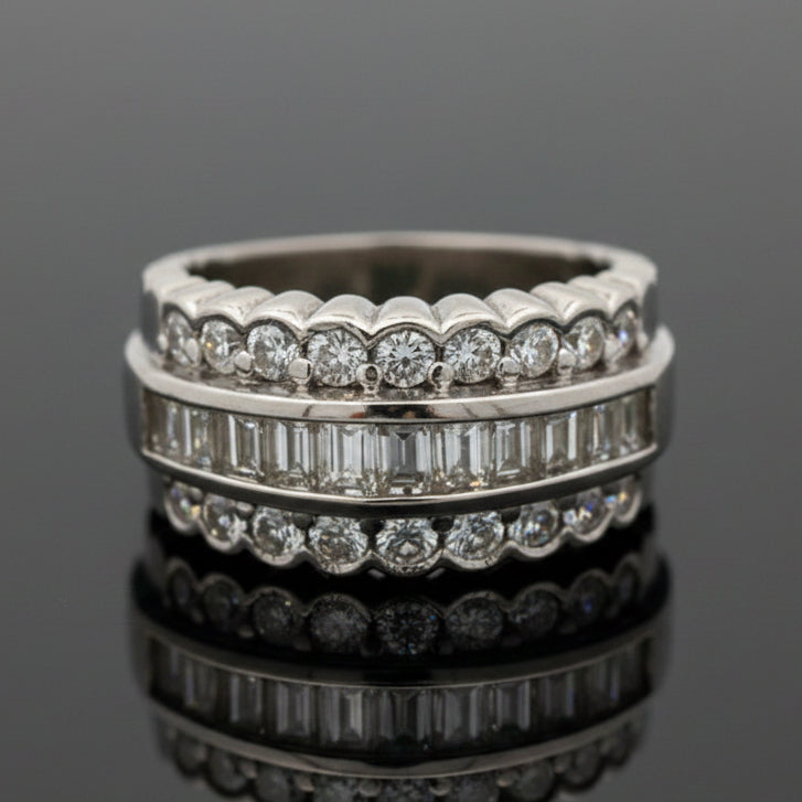 Modern 1.50cttw Diamond Platinum Ring