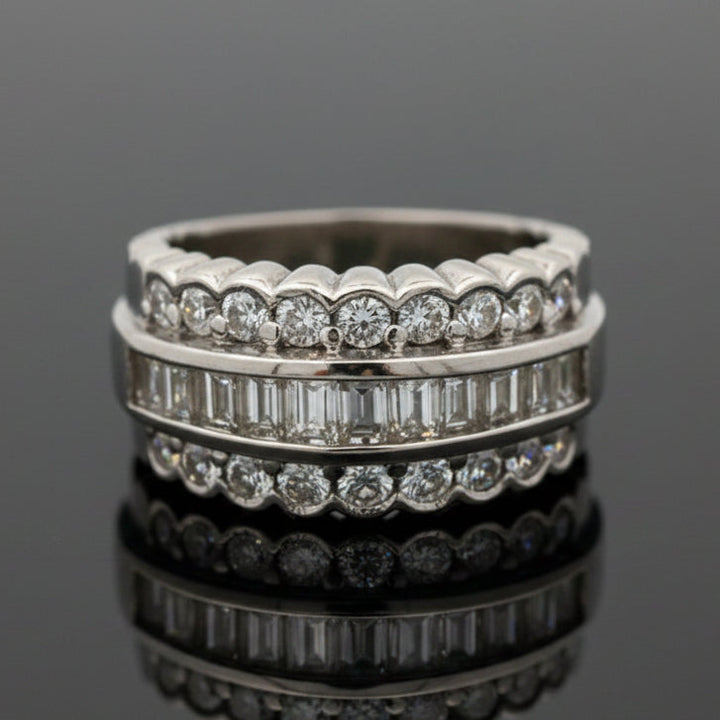 Modern 1.50cttw Diamond Platinum Ring