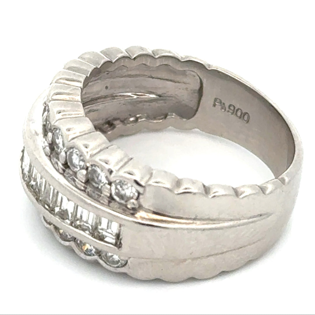 Modern 1.50cttw Diamond Platinum Ring