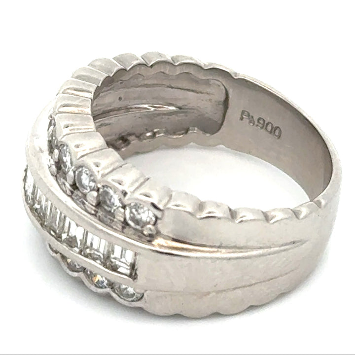 Modern 1.50cttw Diamond Platinum Ring