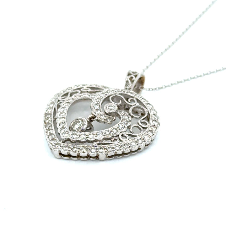 Modern Designer Edel Weiss 1.50cttw Diamond and 18Kt White Gold Necklace