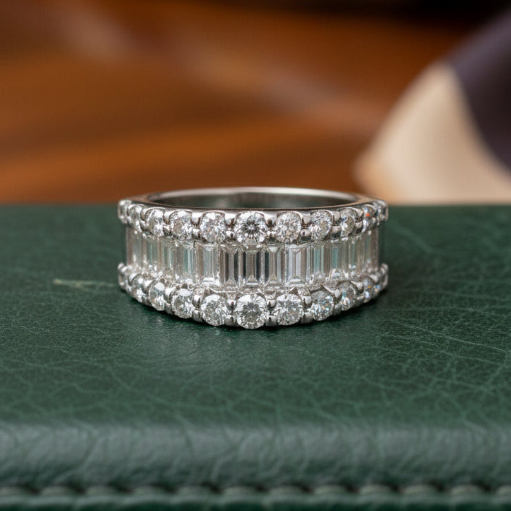Modern 2.00cttw Diamond Platinum Ring