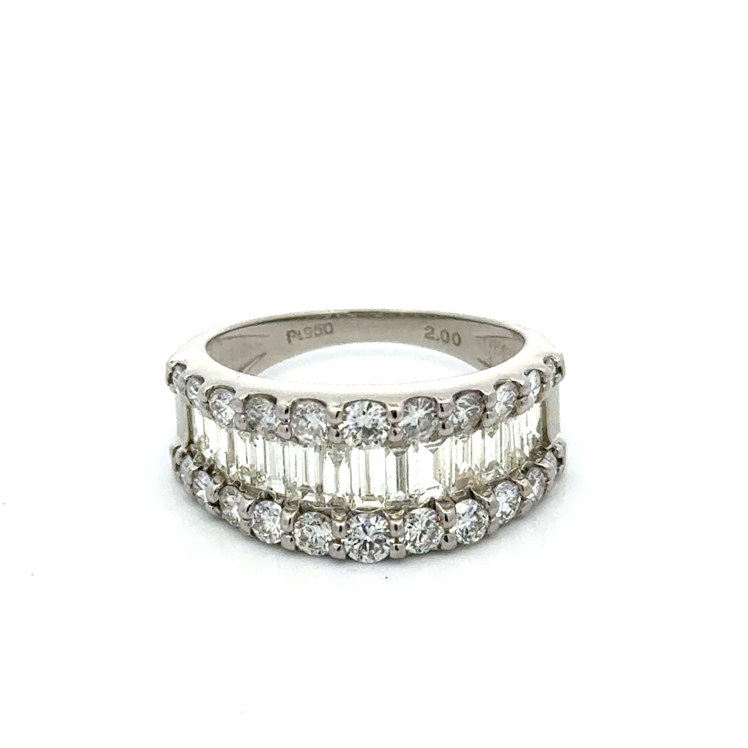 Modern 2.00cttw Diamond Platinum Ring