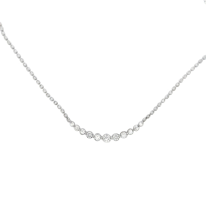 Modern .80cttw Diamond 14Kt White Gold Smile Necklace