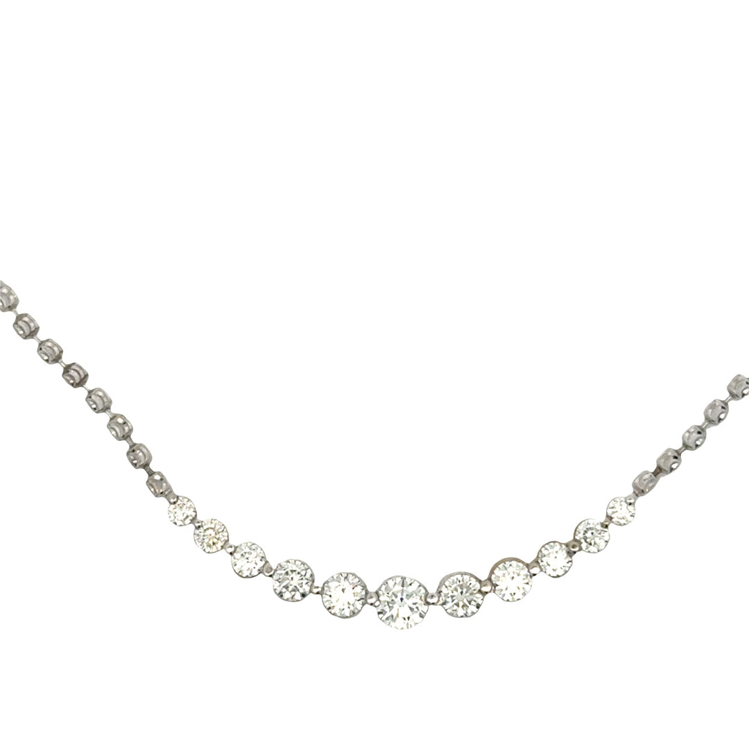 Modern .80cttw Diamond 14Kt White Gold Smile Necklace