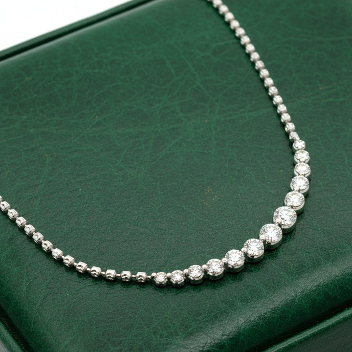 Modern .80cttw Diamond 14Kt White Gold Smile Necklace