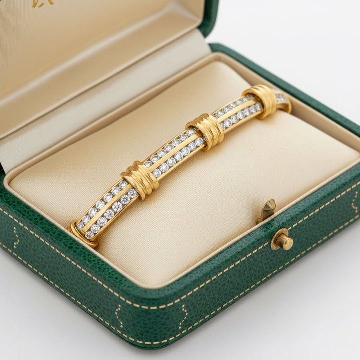 Contemporary 4.50cttw Diamond Double Row 14Kt Yellow Gold Bracelet