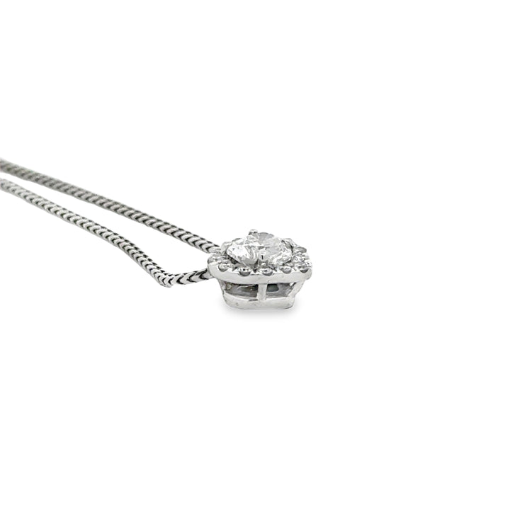Modern Heart Shape Diamond & 14K White Gold Necklace