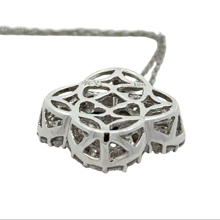 Contemporary Diamond & Sapphire Platinum & 18K White Gold Necklace