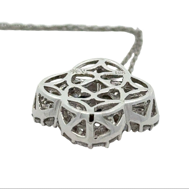 Contemporary Diamond & Sapphire Platinum & 18K White Gold Necklace